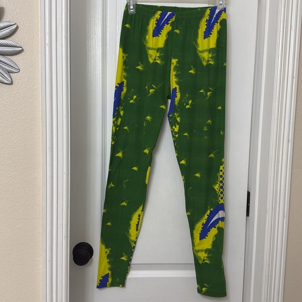 Always Blue green and yellow tie dye leggings one size
